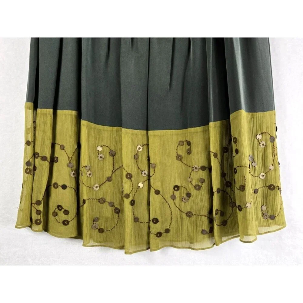 Boho Skirt Silk Tea Length 30